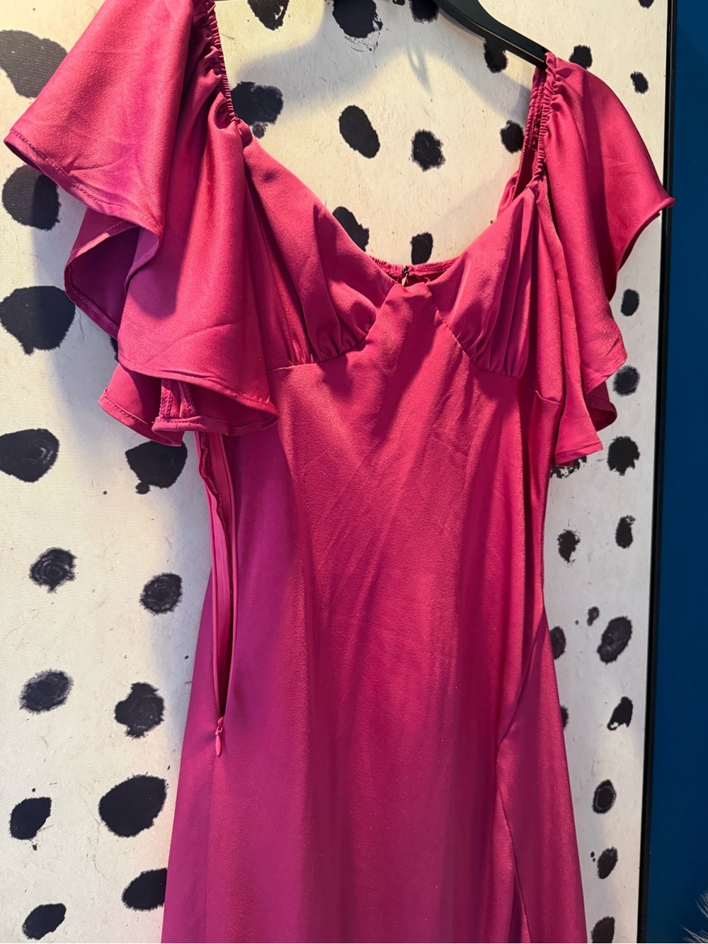 Fuchsia Ruffle-Sleeve Maxi Dress - Picture 3 of 8